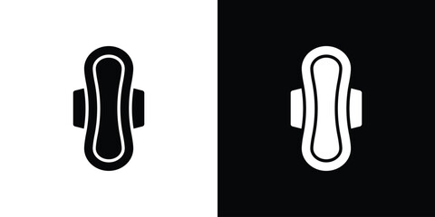 Feminine hygiene pad icon line graphic group. EPS10 © ramsey