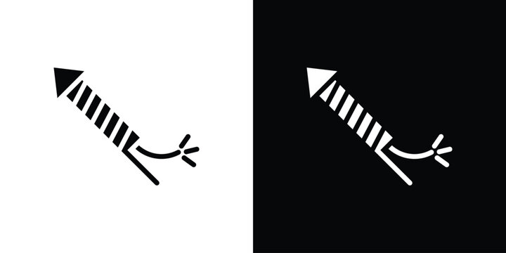 Fireworks rocket sign line graphic group. EPS10