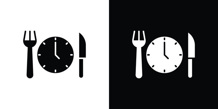 Lunch time icon line graphic group. EPS10