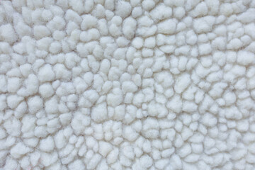 White sherpa fleece fabric texture close up © Iryna Miadzvedzeva