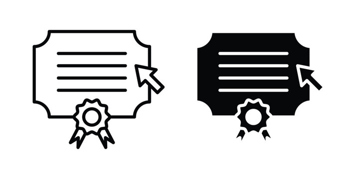 Online education icon flat pictograms series
