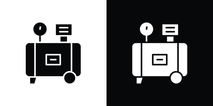 Air compressor icon thin line pictogram bundle