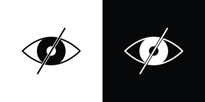 Blindness icon thin line pictogram bundle