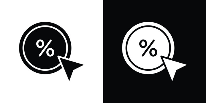 Click through rate icon thin line pictogram bundle