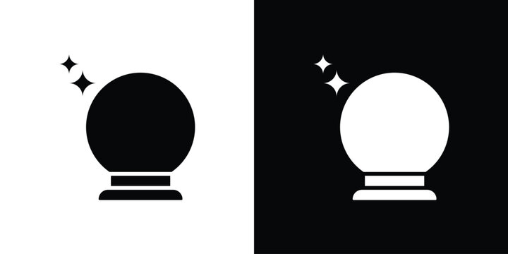 Crystal ball icon thin line pictogram bundle