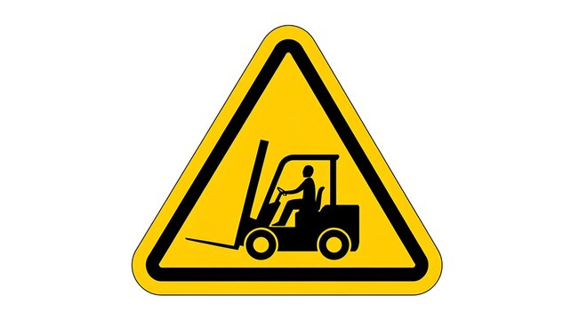 Forklift warning triangle road sign