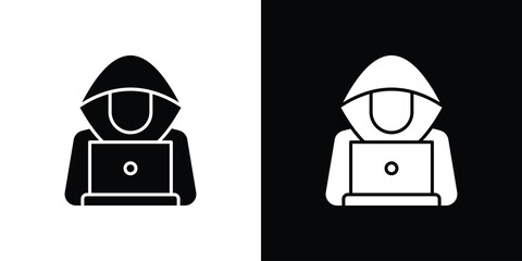 Hacker icon thin line pictogram bundle © ramsey