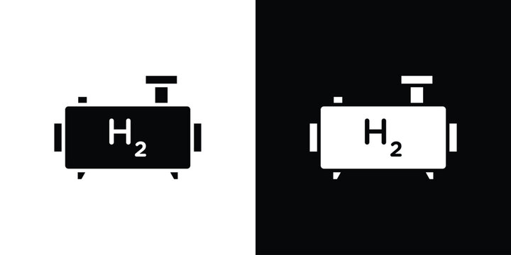 Hydrogen gas tank icon thin line pictogram bundle