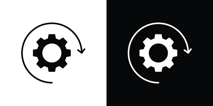 Implementation icon thin line pictogram bundle