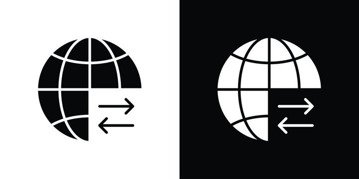 Import export icon thin line pictogram bundle