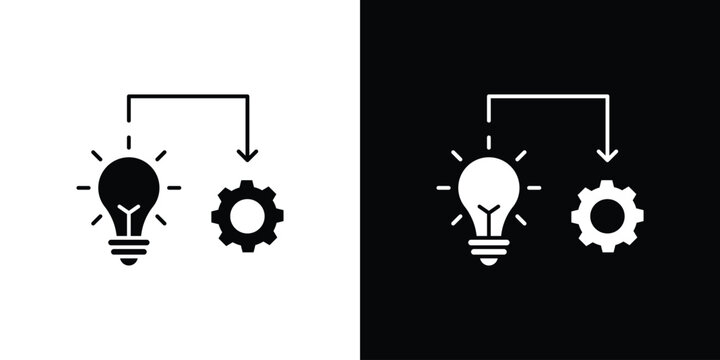 Implementation icon thin line pictogram bundle