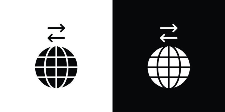 Import and export icon thin line pictogram bundle