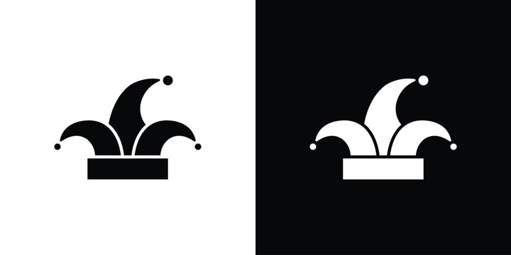 Joker hat icon thin line pictogram bundle