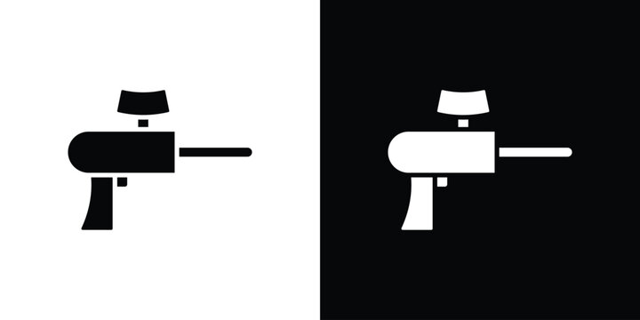 Paintball gun icon thin line pictogram bundle