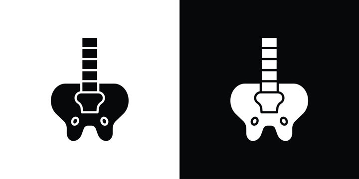 Pelvis icon thin line pictogram bundle