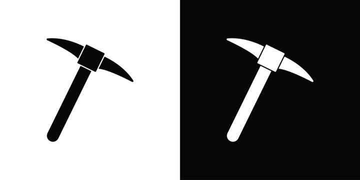 Pick axe icon thin line pictogram bundle