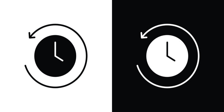 Rewind time icon thin line pictogram bundle