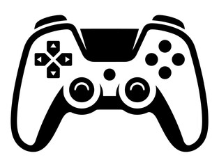 Simple flat vector icon of a game controller gamepad for modern gaming with controller joystick computer © Roushon