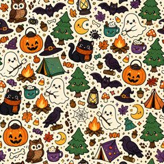 Fototapeta premium Halloween seamless pattern