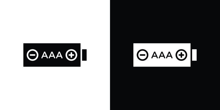 AAA battery icon minimal art series
