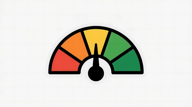 Colorful speedometer gauge icon indicator