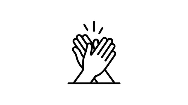Two hands clapping icon for success