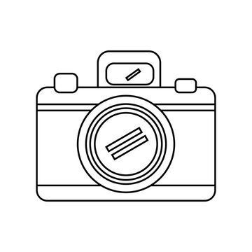 Vintage Camera Icon Vector Illustration Isolated on White Background