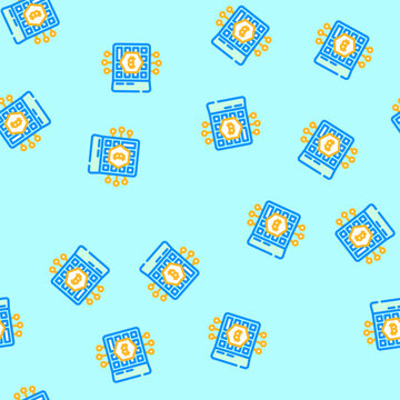 calculator cryptocurrency mining vector seamless pattern calculator cryptocurrency mining sign illustration