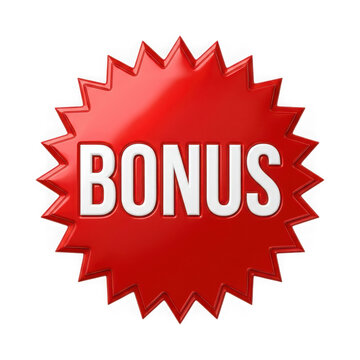Bonus red starburst label isolated on transparent background