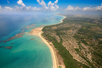 Vista aérea do litoral de Tamandaré, Pernambuco, Brasil © Flavio