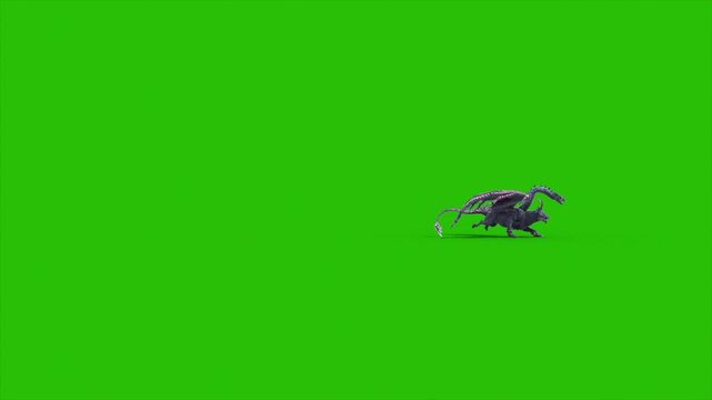 Green Screen Mythological Chimera Runs Side Monsters 3D Animations Rendering CGI 4K