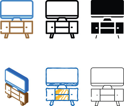 media stand living room color icon vector. media stand living room sign. isolated symbol illustration variants