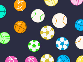 Obraz premium Colorful Ball Games Pattern Sport Club Background