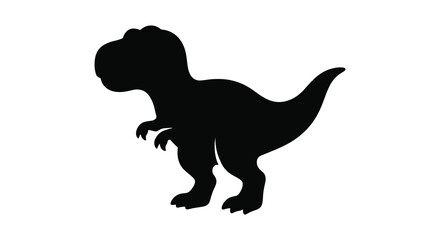 Tyrannosaurus Rex Dinosaur Silhouette Against White Background © asma