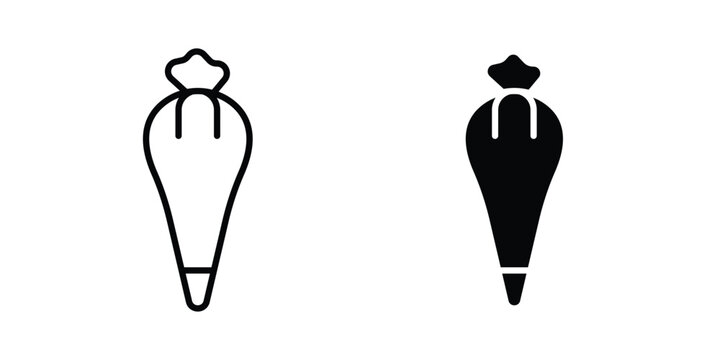 Pastry bag icon simple drawings set