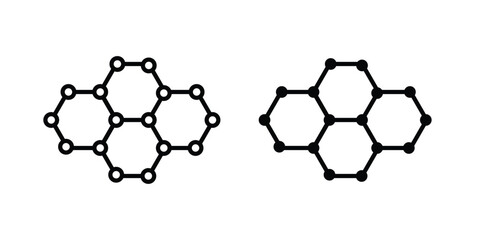 Graphene icon simple drawings set
