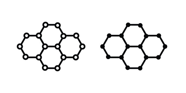 Graphene icon simple drawings set