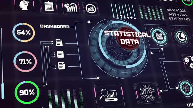 Innovative analytics interface processing detailed statistical data parameters alongside futuristic financial trade loops