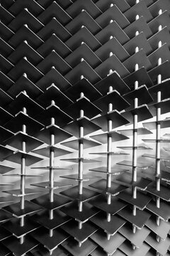 Detail motif with pattern and perspectives in black and white