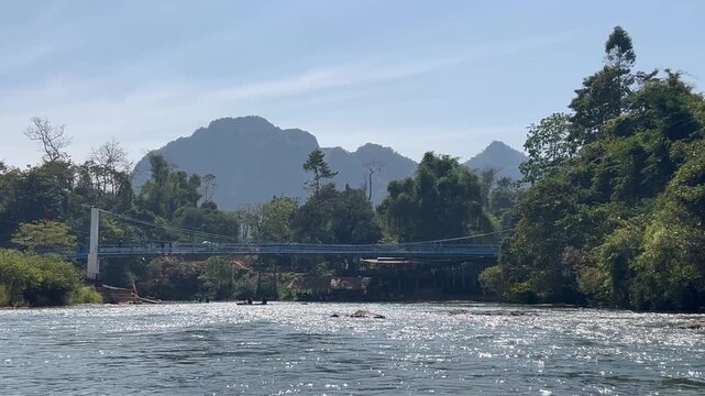 Kayaking on Nam Song river, Vang Vieng, Laos