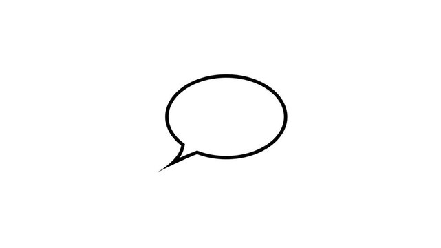 Bubble chat green screen animation, thought bubble icon animation, speech bubble 4k animated & black bakcground.