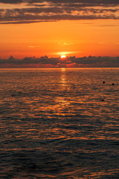 Beautiful summer sunset over the sea.