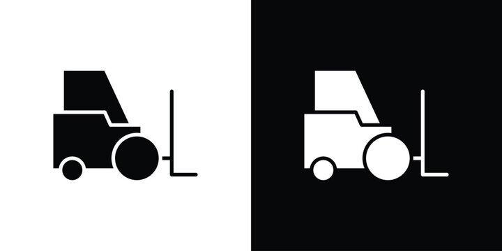 Forklift icon black elements kit