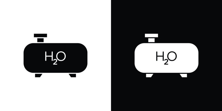 Hydrogen gas tank icon black elements kit