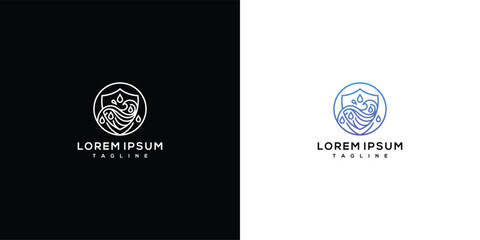 Fototapeta premium Royal Crown Shield Eagle Monoline Logo Design for Luxury Branding