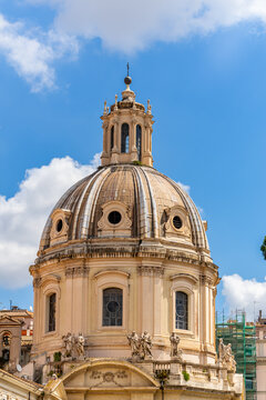 Ancient ruins of the Roman Forum and the church of Santi Luca e Martina in Rome Italy