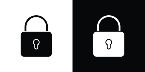Lock icon line art pictogram pack © iconic
