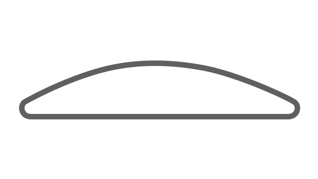 A clean flat vector line icon of a minimalist train front, ideal for rail transit apps, station maps, timetable displays, and commute planning.