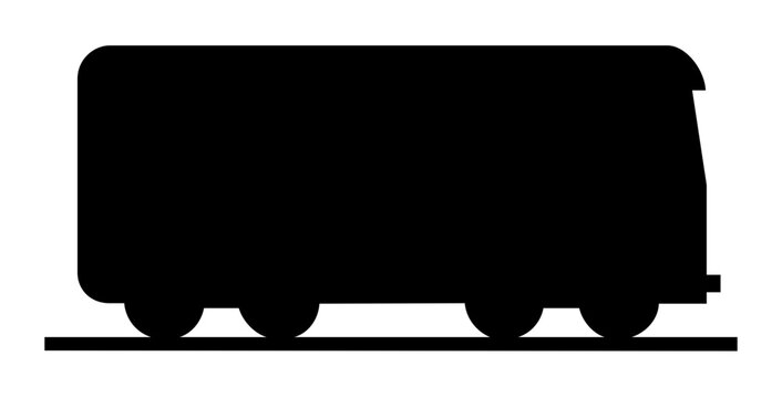 A clean flat vector line icon of a simple passenger train, ideal for transport dashboards, rail network diagrams, travel guides, and schedule widgets.