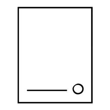 Minimal clean flat vector line icon of a diploma certificate for graduation announcements, training milestones, academic records, and award menus.